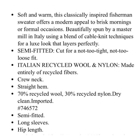 Banana Republic Navy Blue Chunky  thick Knit Recycled Wool Turtleneck Sweater M - Picture 13 of 13